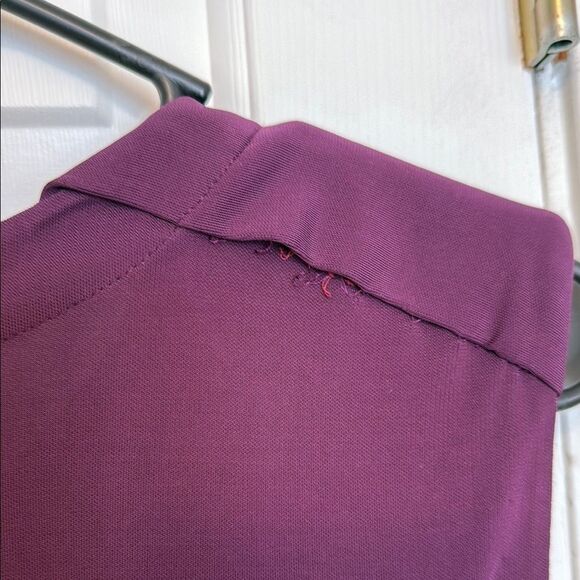 Tory Burch Pleated Plum Dress with Embellished Beaded Neckline Size Large - Picture 5 of 8